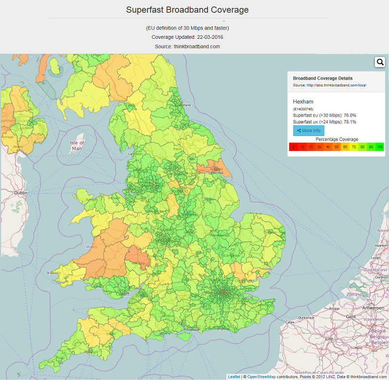 Rise Broadband Tower Map Broadband Coverage And Speed Test Statistics For Cheshire West And Chester